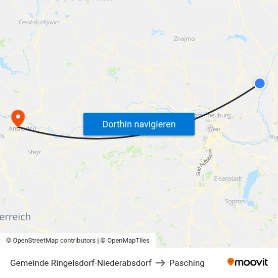 Gemeinde Ringelsdorf-Niederabsdorf to Pasching map