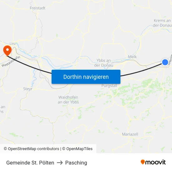 Gemeinde St. Pölten to Pasching map