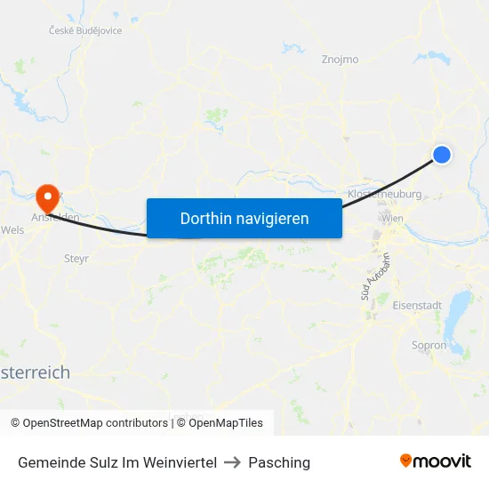 Gemeinde Sulz Im Weinviertel to Pasching map