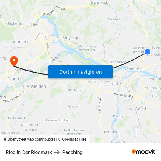 Ried In Der Riedmark to Pasching map
