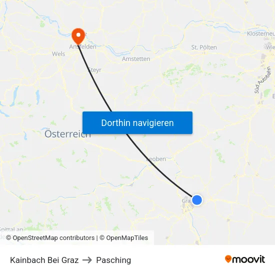 Kainbach Bei Graz to Pasching map