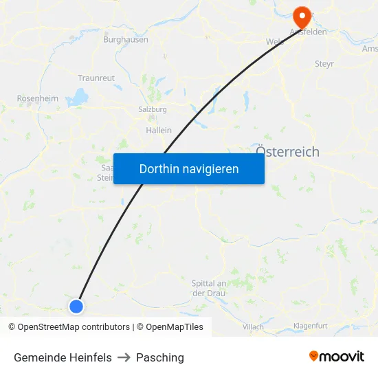 Gemeinde Heinfels to Pasching map