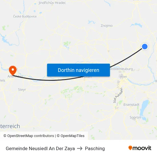 Gemeinde Neusiedl An Der Zaya to Pasching map