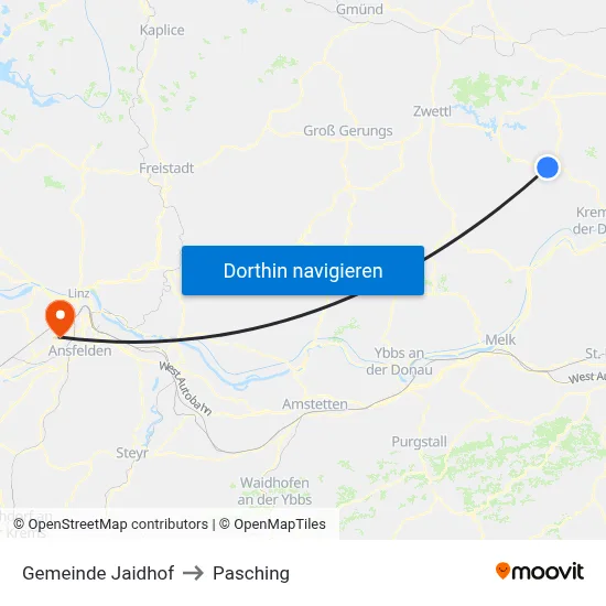 Gemeinde Jaidhof to Pasching map