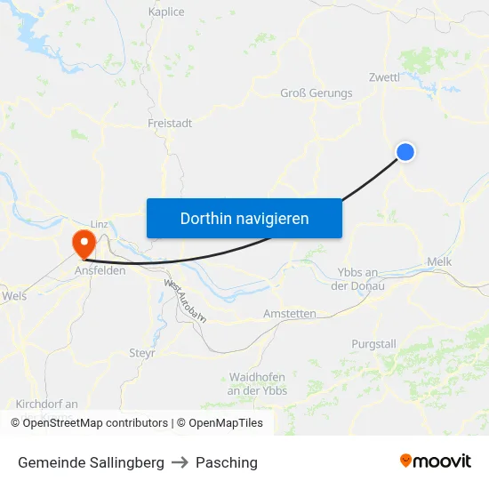 Gemeinde Sallingberg to Pasching map