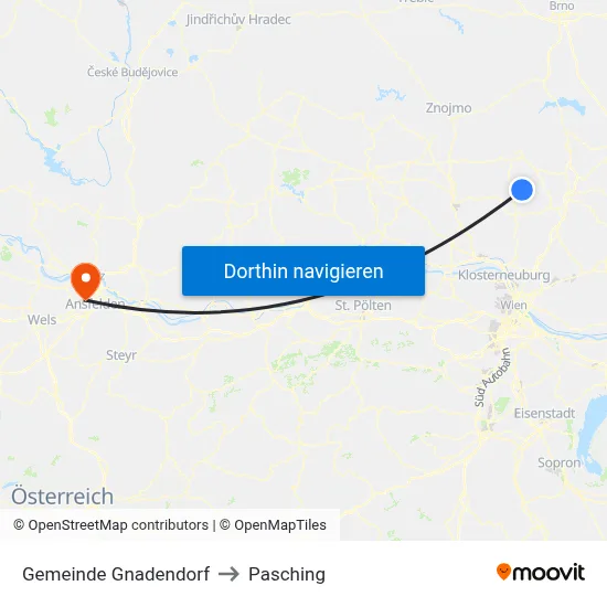 Gemeinde Gnadendorf to Pasching map