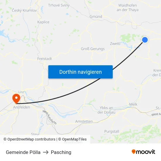Gemeinde Pölla to Pasching map