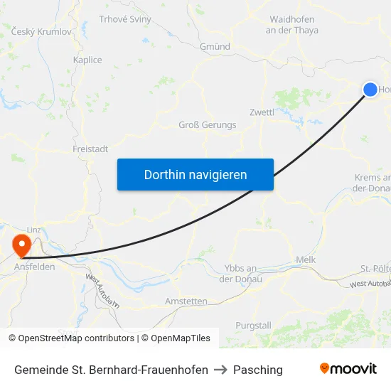 Gemeinde St. Bernhard-Frauenhofen to Pasching map