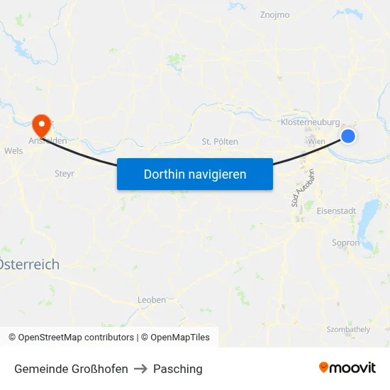 Gemeinde Großhofen to Pasching map