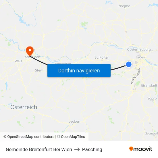 Gemeinde Breitenfurt Bei Wien to Pasching map