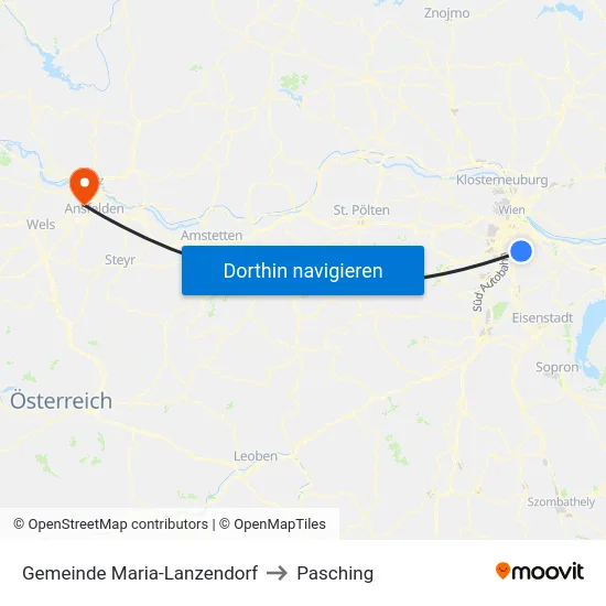 Gemeinde Maria-Lanzendorf to Pasching map
