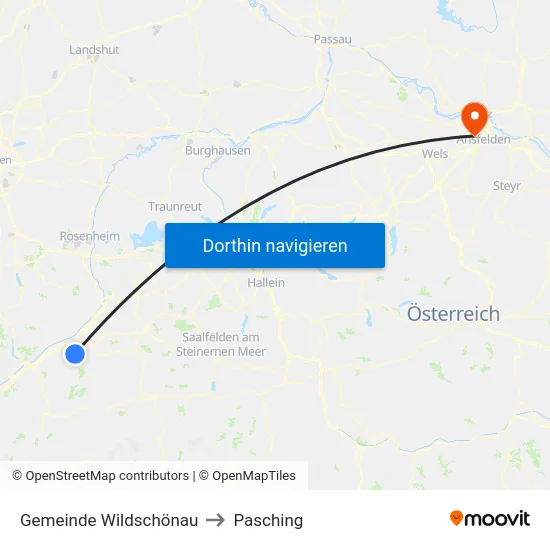 Gemeinde Wildschönau to Pasching map