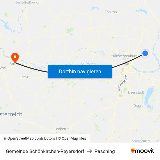 Gemeinde Schönkirchen-Reyersdorf to Pasching map