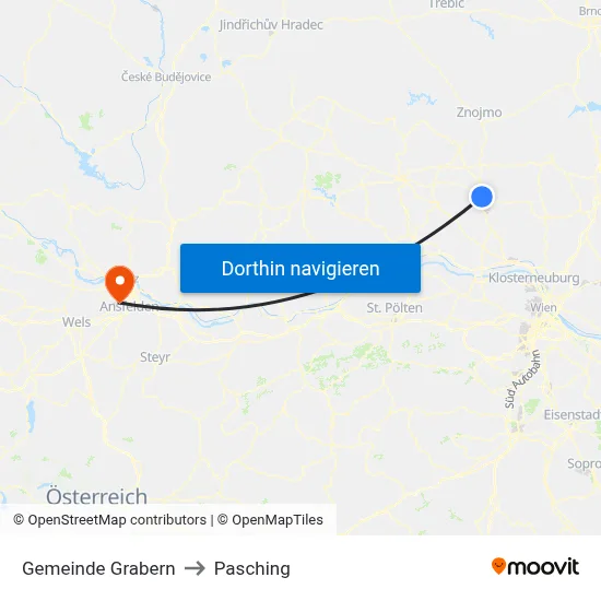 Gemeinde Grabern to Pasching map