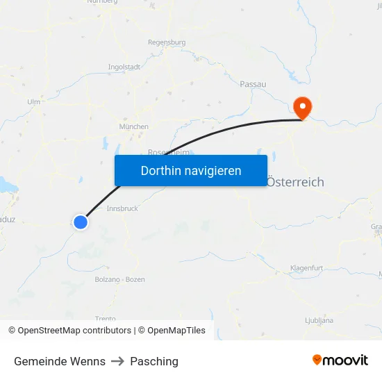 Gemeinde Wenns to Pasching map