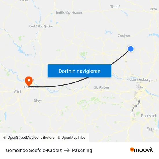 Gemeinde Seefeld-Kadolz to Pasching map