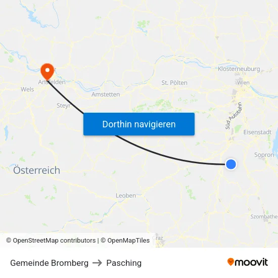 Gemeinde Bromberg to Pasching map