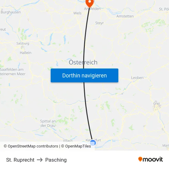 St. Ruprecht to Pasching map