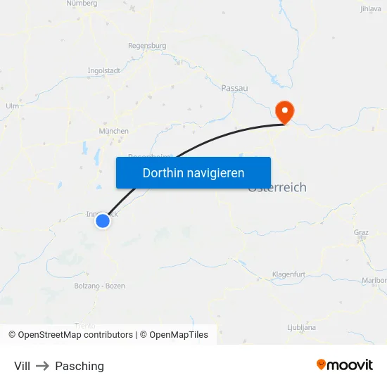 Vill to Pasching map