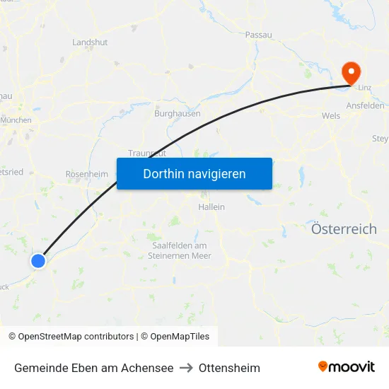 Gemeinde Eben am Achensee to Ottensheim map