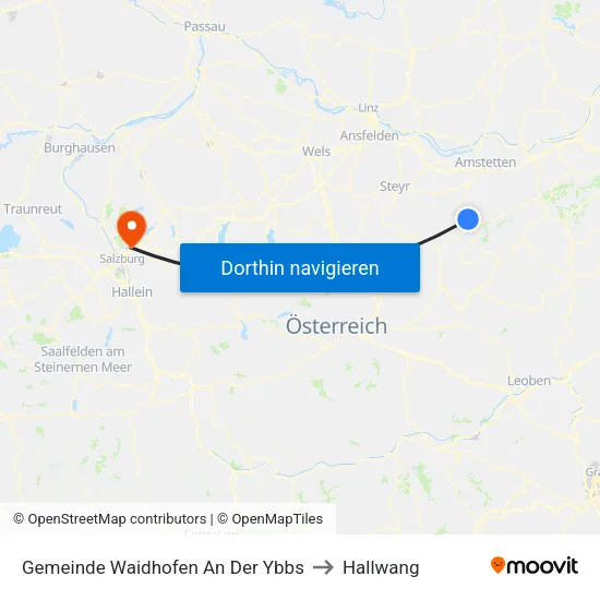 Gemeinde Waidhofen An Der Ybbs to Hallwang map