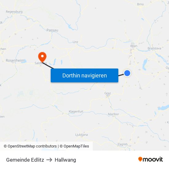 Gemeinde Edlitz to Hallwang map