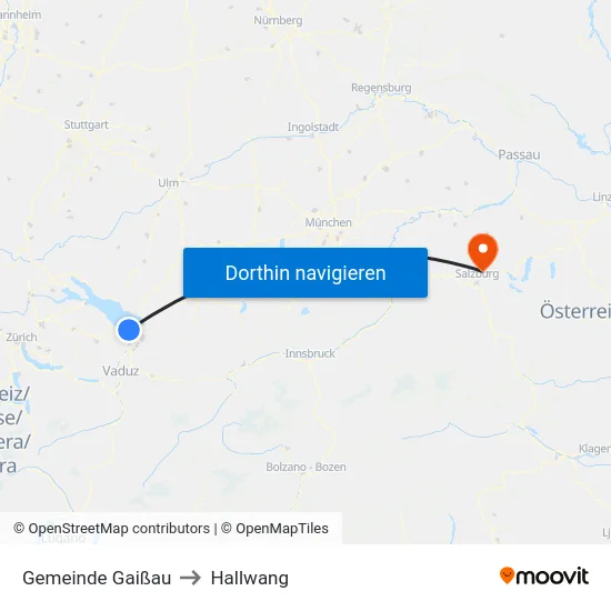 Gemeinde Gaißau to Hallwang map