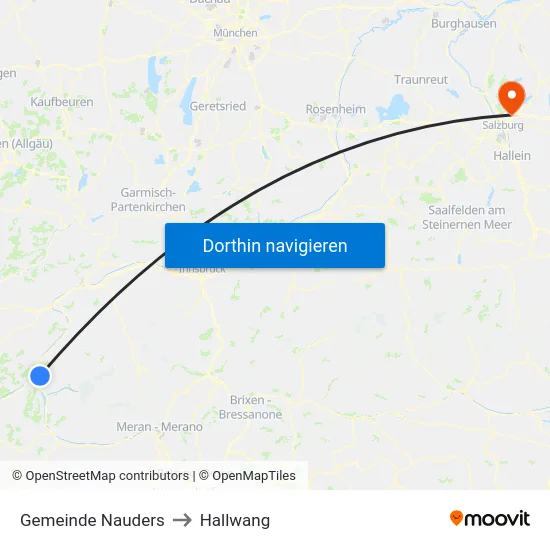 Gemeinde Nauders to Hallwang map