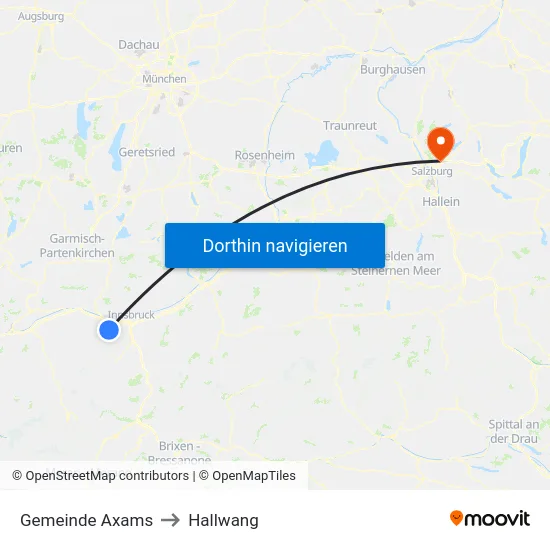 Gemeinde Axams to Hallwang map