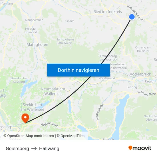 Geiersberg to Hallwang map