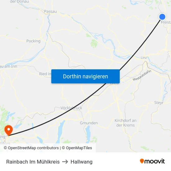 Rainbach Im Mühlkreis to Hallwang map