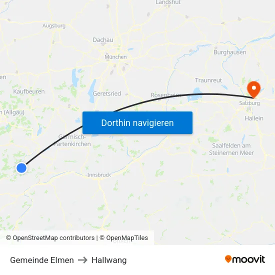 Gemeinde Elmen to Hallwang map