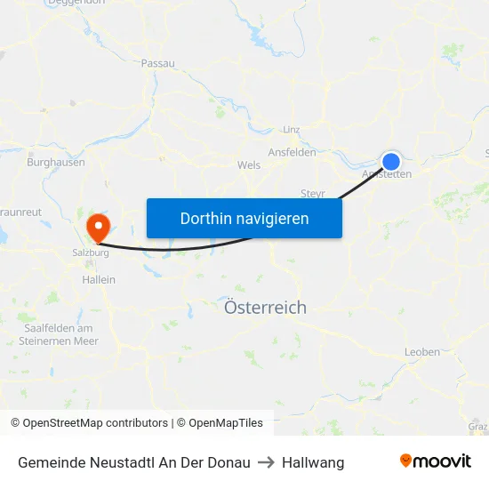 Gemeinde Neustadtl An Der Donau to Hallwang map