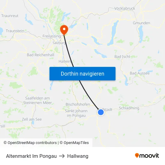 Altenmarkt Im Pongau to Hallwang map