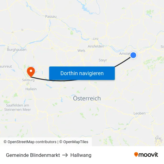 Gemeinde Blindenmarkt to Hallwang map