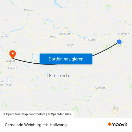 Gemeinde Weinburg to Hallwang map