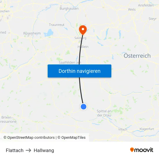 Flattach to Hallwang map