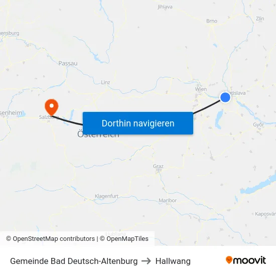 Gemeinde Bad Deutsch-Altenburg to Hallwang map
