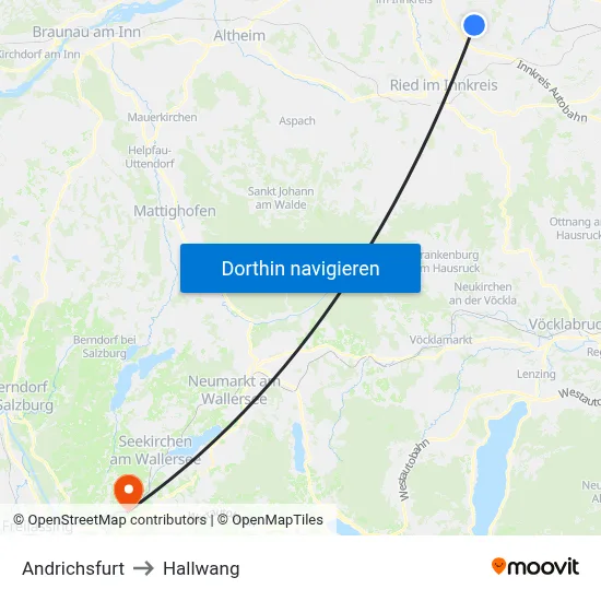 Andrichsfurt to Hallwang map