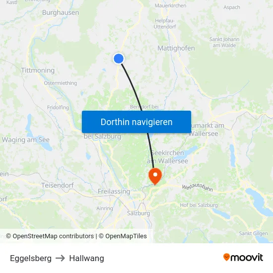 Eggelsberg to Hallwang map