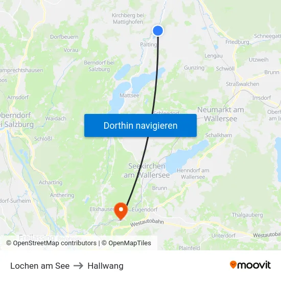 Lochen am See to Hallwang map
