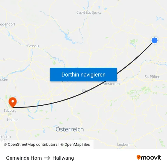 Gemeinde Horn to Hallwang map