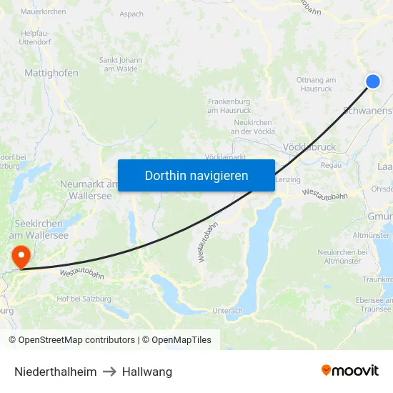 Niederthalheim to Hallwang map