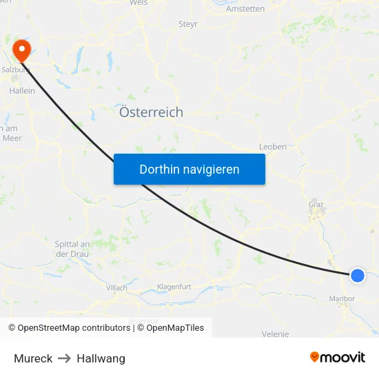 Mureck to Hallwang map