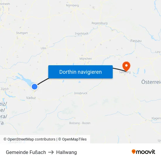 Gemeinde Fußach to Hallwang map