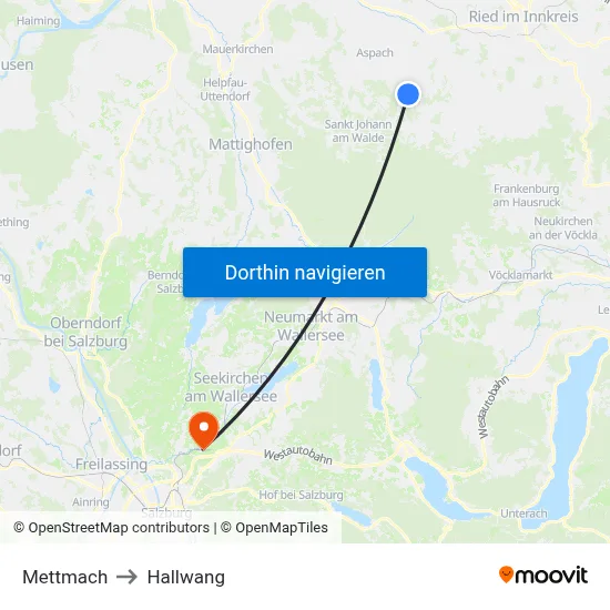 Mettmach to Hallwang map