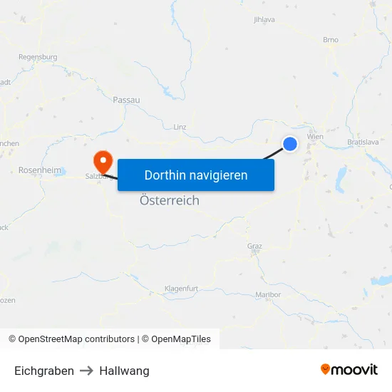 Eichgraben to Hallwang map