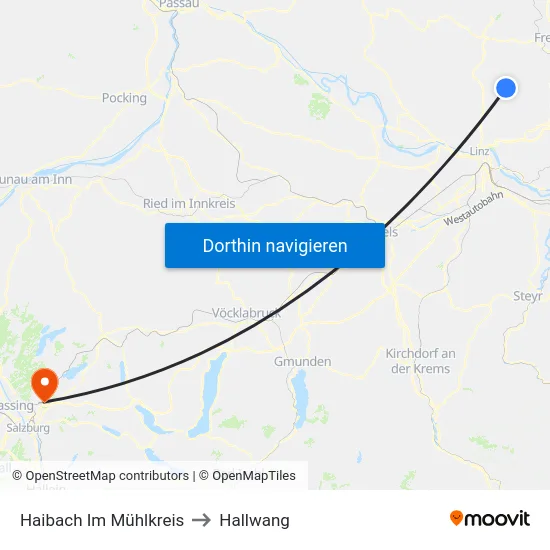 Haibach Im Mühlkreis to Hallwang map