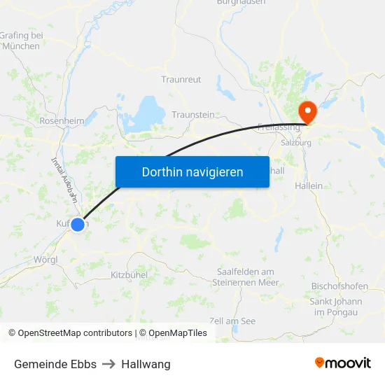 Gemeinde Ebbs to Hallwang map