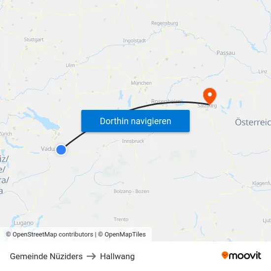 Gemeinde Nüziders to Hallwang map
